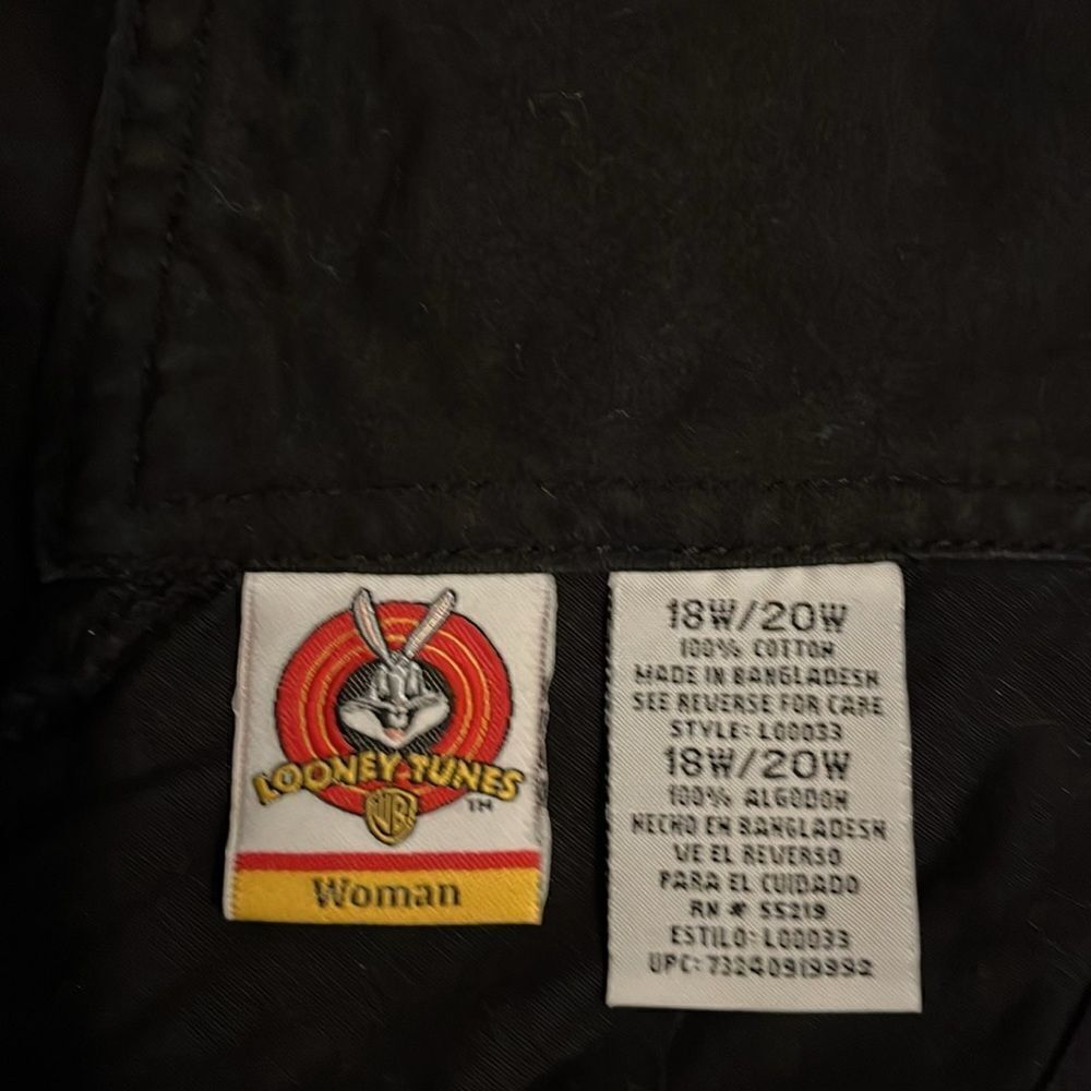 Vintage WB Looney Tunes Black Tweety Bird Ta Da Graphic Casual  Shortalls - Picture 11 of 11